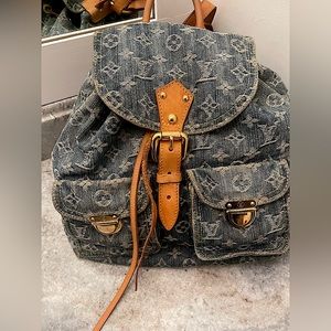 Authentic Louis Vuitton denim backpack